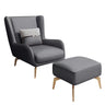 Orange Pillow Back Four Legs Accent Chair with Footrest Image - 19