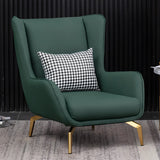 Orange Pillow Back Four Legs Accent Chair with Footrest Image - 35