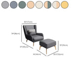 Orange Pillow Back Four Legs Accent Chair with Footrest Image - 40