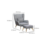 Orange Pillow Back Four Legs Accent Chair with Footrest Image - 42