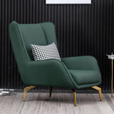 Orange Pillow Back Four Legs Accent Chair with Footrest Image - 8