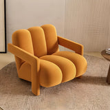 Orange Reclining Frosted Velvet Fixed Back Lounge Chair Image - 1