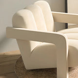 Orange Reclining Frosted Velvet Fixed Back Lounge Chair Image - 12