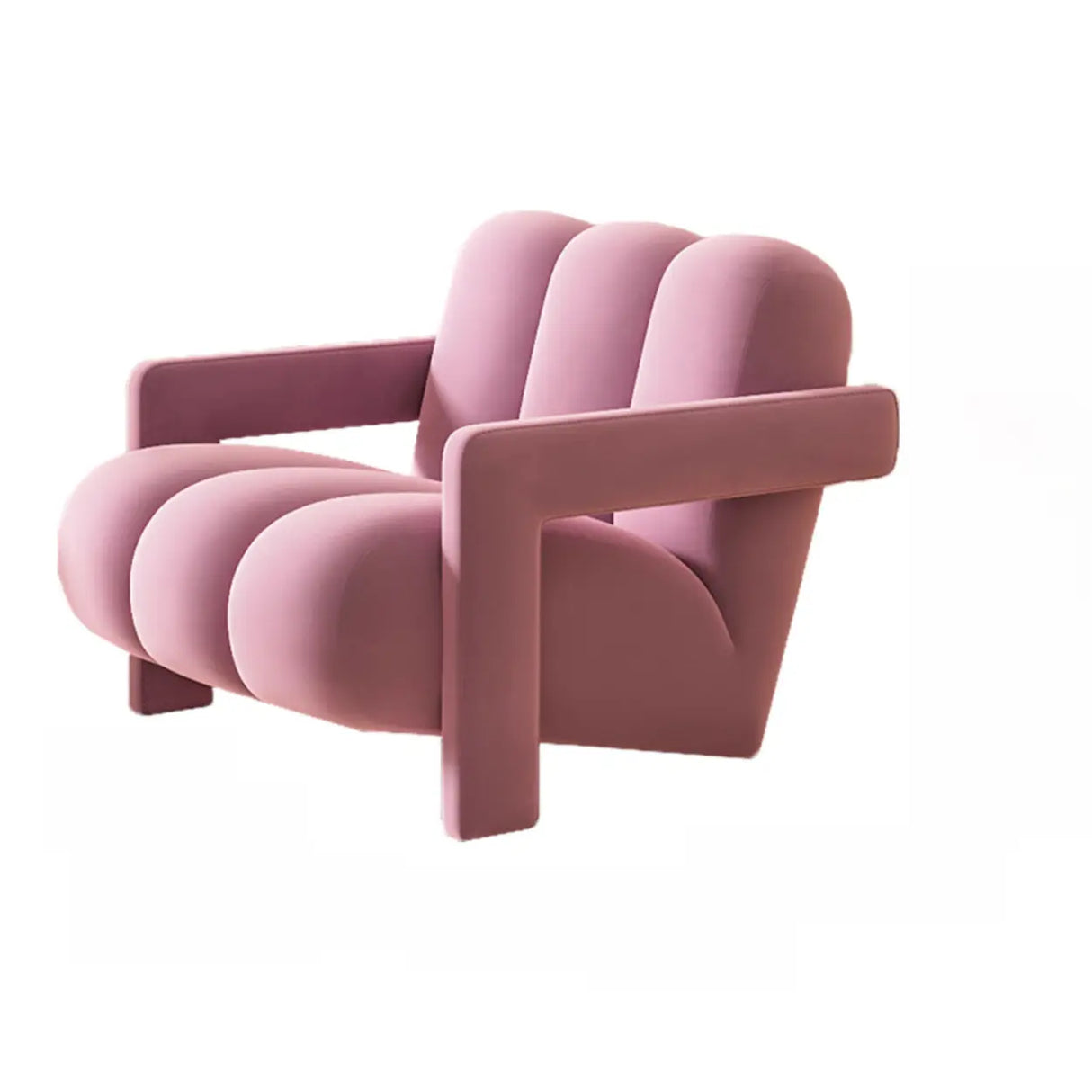 Orange Reclining Frosted Velvet Fixed Back Lounge Chair Image - 14
