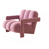 Orange Reclining Frosted Velvet Fixed Back Lounge Chair Image - 14
