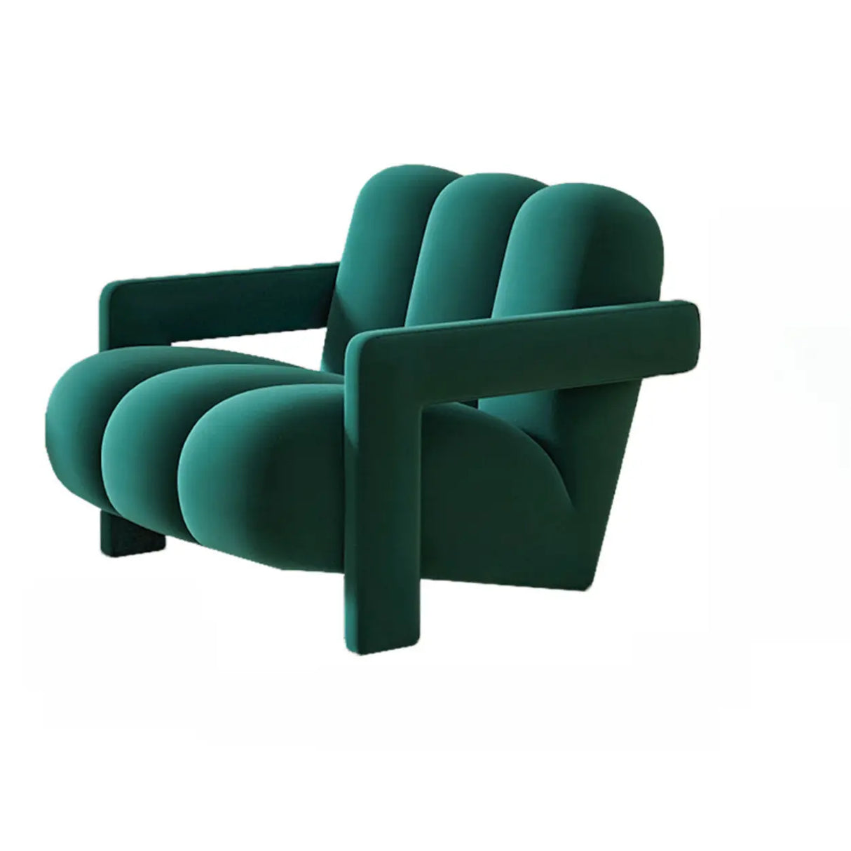Orange Reclining Frosted Velvet Fixed Back Lounge Chair Image - 16