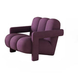 Orange Reclining Frosted Velvet Fixed Back Lounge Chair Image - 17