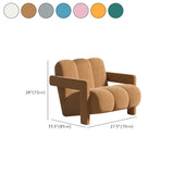 Orange Reclining Frosted Velvet Fixed Back Lounge Chair #size
