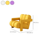 Orange Reclining Frosted Velvet Fixed Back Lounge Chair Image - 19