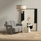 Orange Reclining Frosted Velvet Fixed Back Lounge Chair Image - 3