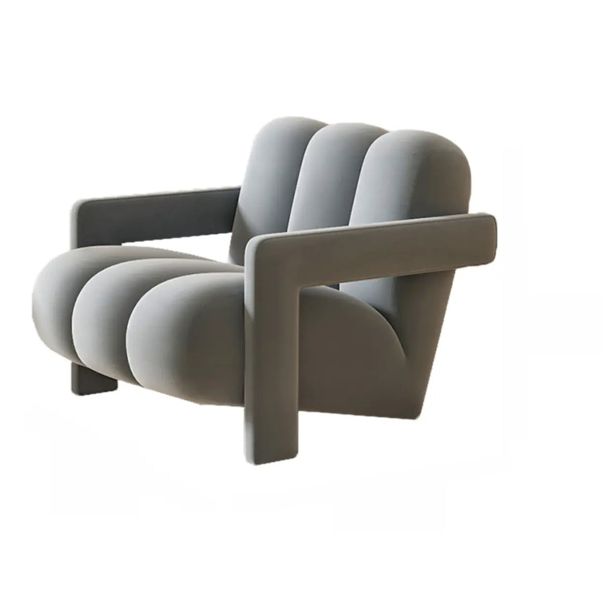 Orange Reclining Frosted Velvet Fixed Back Lounge Chair Image - 6