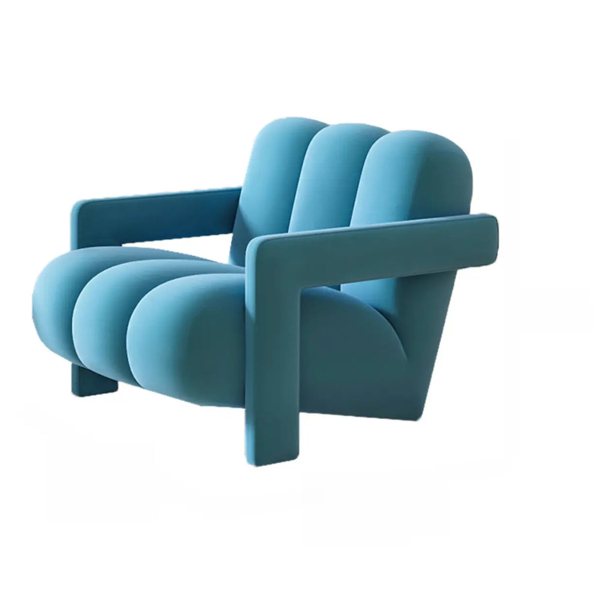 Orange Reclining Frosted Velvet Fixed Back Lounge Chair Image - 7