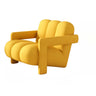 Orange Reclining Frosted Velvet Fixed Back Lounge Chair Image - 8