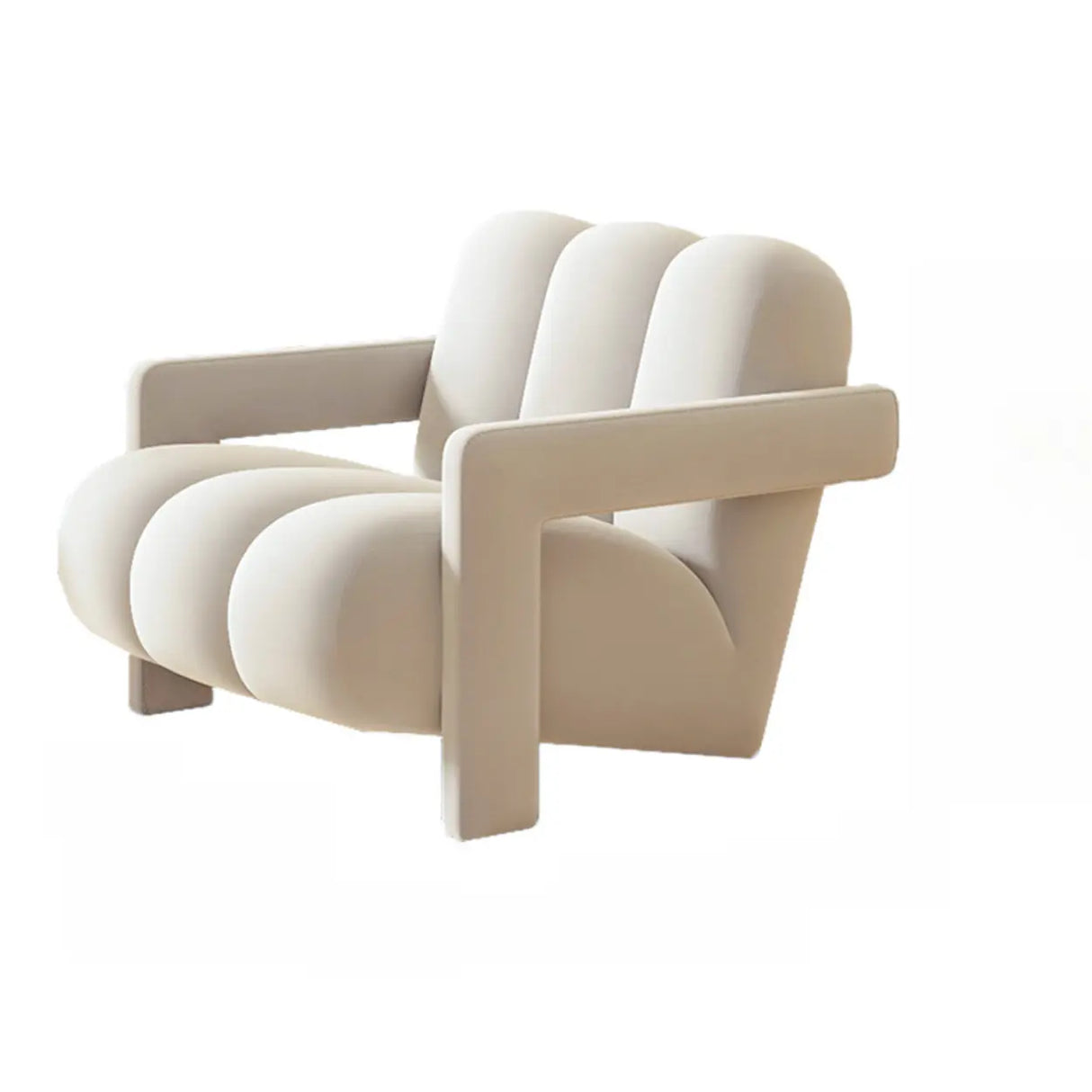 Orange Reclining Frosted Velvet Fixed Back Lounge Chair Image - 9