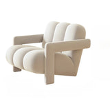 Orange Reclining Frosted Velvet Fixed Back Lounge Chair Image - 9
