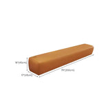 Orange Rectangle Faux Leather Wood Frame Armless Settee Image - 13