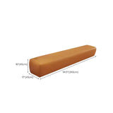 Orange Rectangle Faux Leather Wood Frame Armless Settee Image - 15