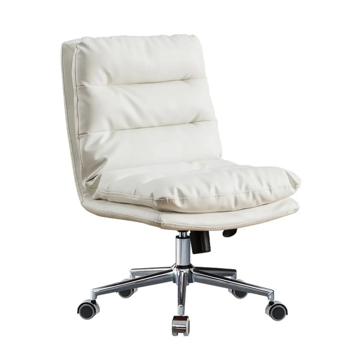 Orange Rotatable Ergonomic Faux Leather Office Chair Image - 5