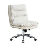 Orange Rotatable Ergonomic Faux Leather Office Chair Image - 5