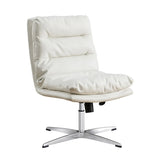 Orange Rotatable Ergonomic Faux Leather Office Chair Image - 3