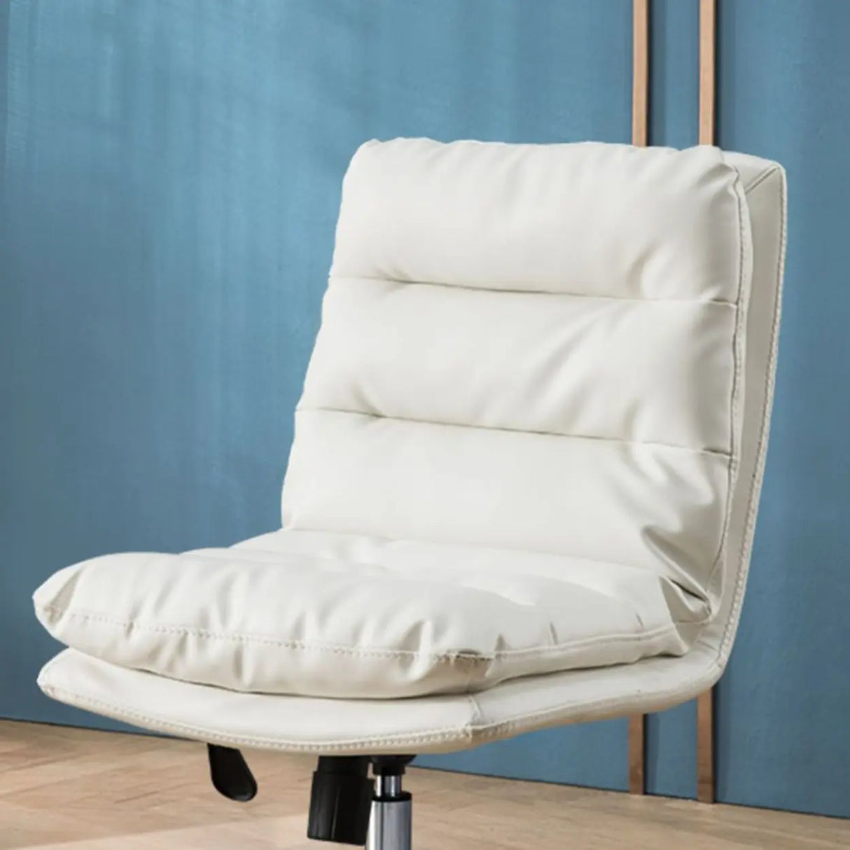 Orange Rotatable Ergonomic Faux Leather Office Chair Image - 10