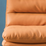 Orange Rotatable Ergonomic Faux Leather Office Chair Image - 11