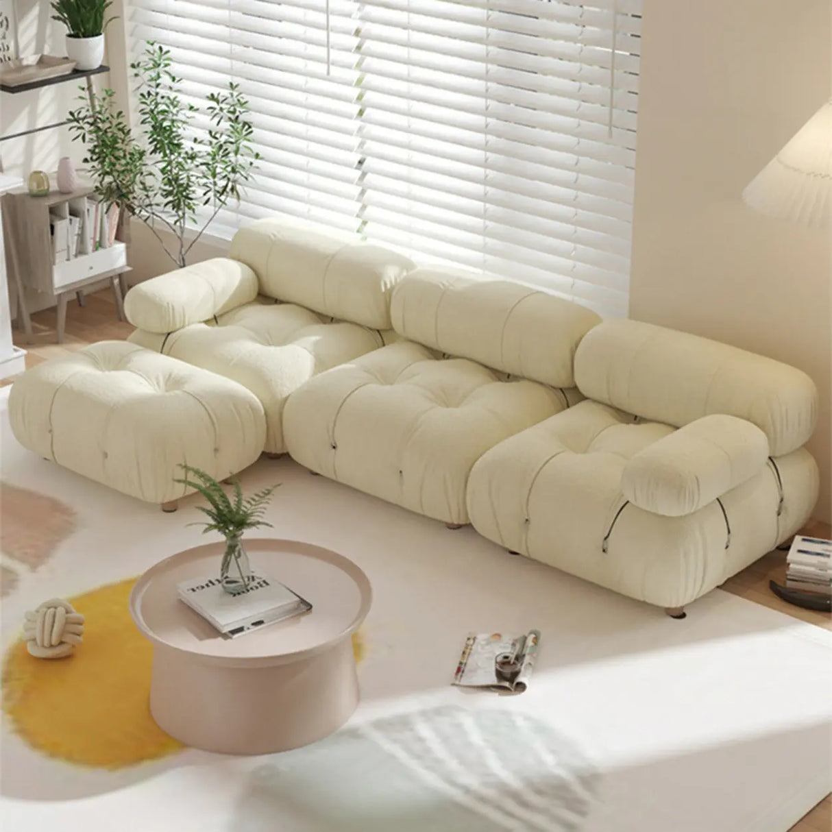 Orange Scratch Resistant Flannel Sewn Pillow Back Sofa Image - 2