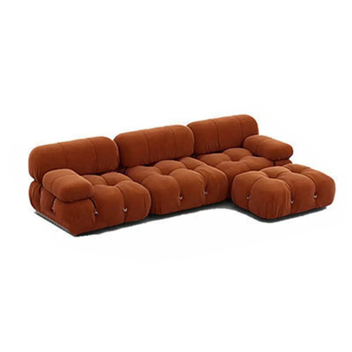 Orange Scratch Resistant Flannel Sewn Pillow Back Sofa Image - 5