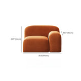Orange Sherpa Fabric Double Arms Tight Back Loveseat #size