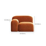 Orange Sherpa Fabric Double Arms Tight Back Loveseat Image - 13