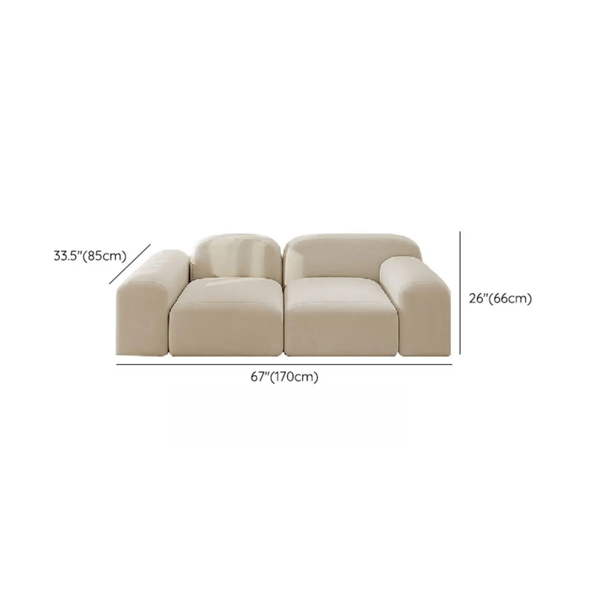 Orange Sherpa Fabric Double Arms Tight Back Loveseat Image - 14
