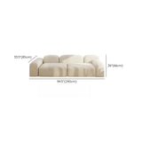 Orange Sherpa Fabric Double Arms Tight Back Loveseat Image - 16