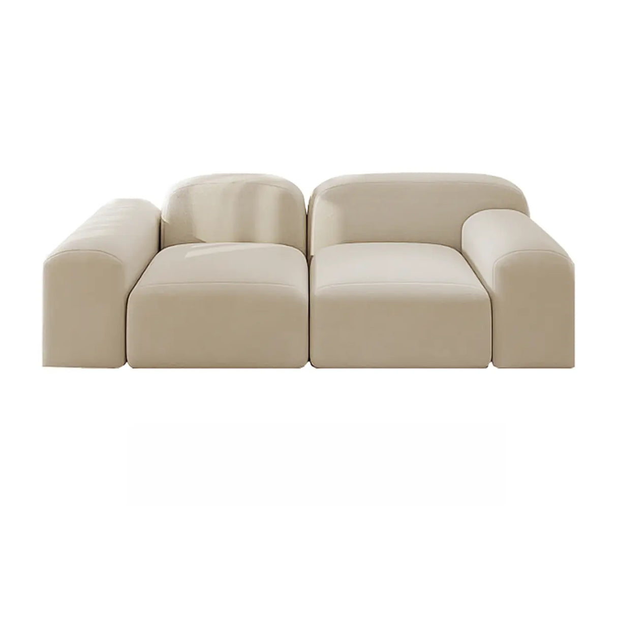 Orange Sherpa Fabric Double Arms Tight Back Loveseat Image - 2