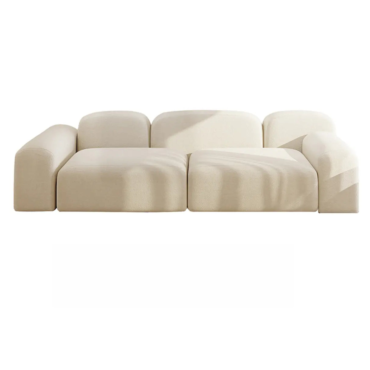 Orange Sherpa Fabric Double Arms Tight Back Loveseat Image - 3