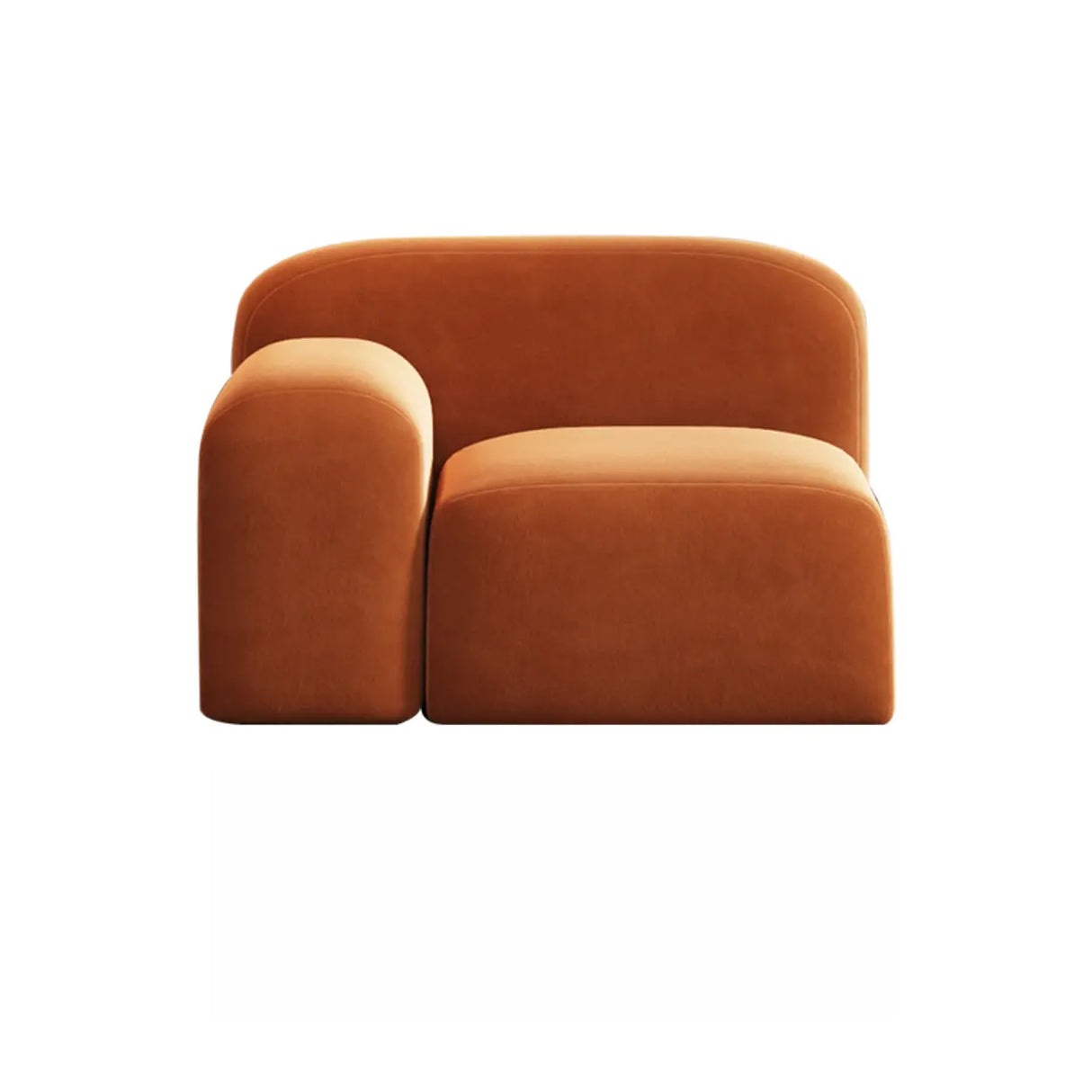 Orange Sherpa Fabric Double Arms Tight Back Loveseat Image - 5