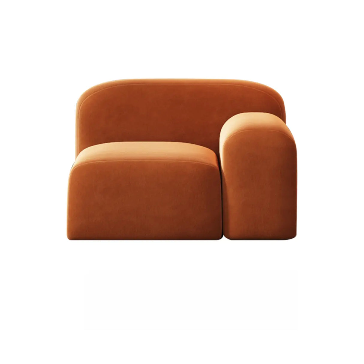 Orange Sherpa Fabric Double Arms Tight Back Loveseat Image - 7