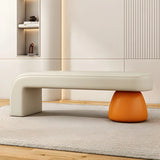 Orange Sherpa Upholstered Short Height Bedroom Bench Image - 5