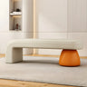 Orange Sherpa Upholstered Short Height Bedroom Bench Image - 5