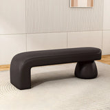 Orange Sherpa Upholstered Short Height Bedroom Bench Image - 6