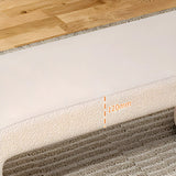 Orange Sherpa Upholstered Short Height Bedroom Bench Image - 8