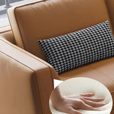 Orange Stain Resistant Leather Office Sofa with Pillow Image - 14