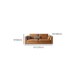 Orange Stain Resistant Leather Office Sofa with Pillow Image - 20