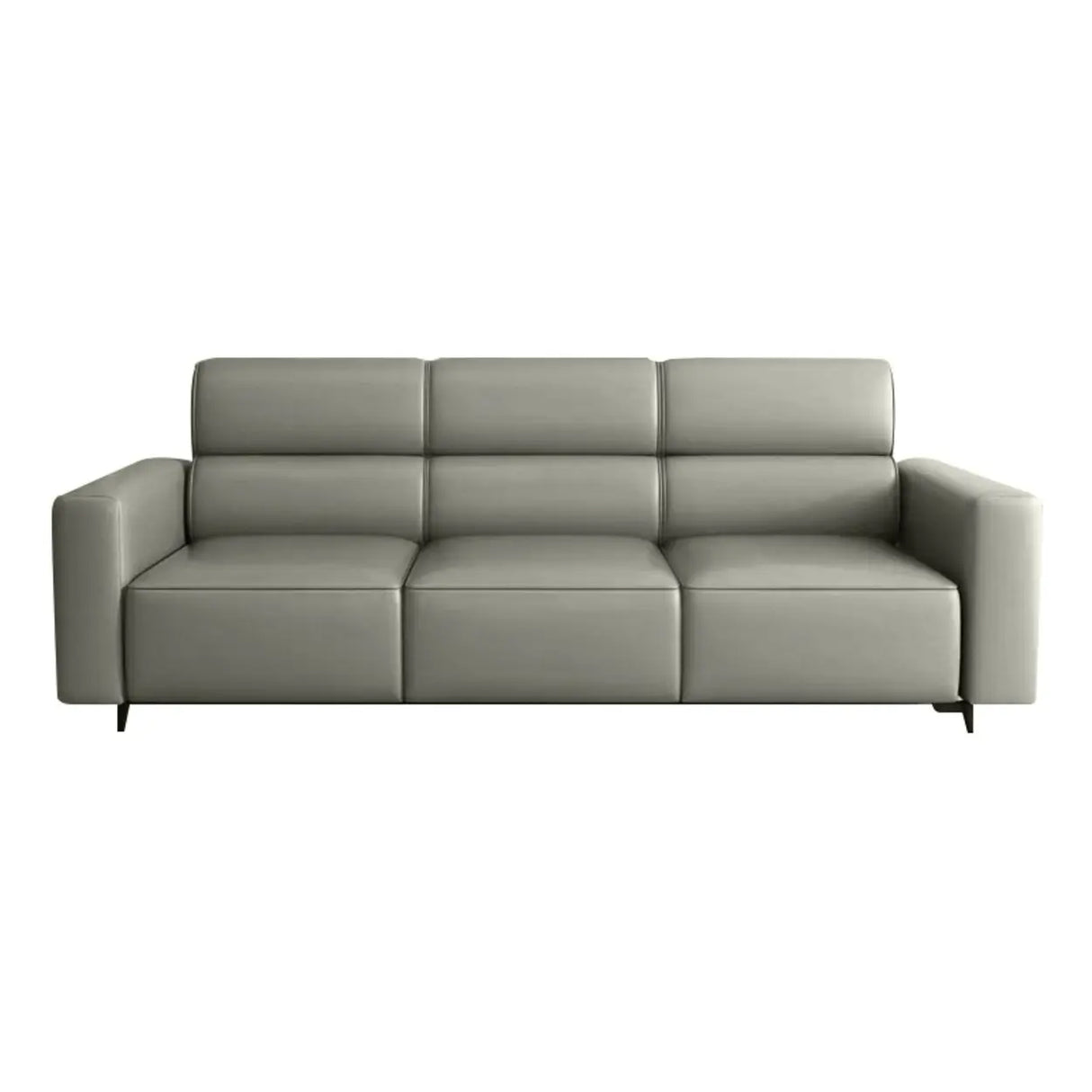 Orange Stain Resistant Leather Tuxedo Arm 3 Seats Sofa Image - 7