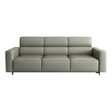 Orange Stain Resistant Leather Tuxedo Arm 3 Seats Sofa Image - 7