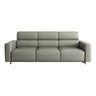 Orange Stain Resistant Leather Tuxedo Arm 3 Seats Sofa Image - 7