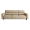 Orange Stain Resistant Leather Tuxedo Arm 3 Seats Sofa Image - 8