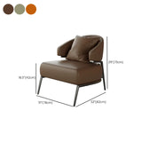 Orange Stain Resistant Nappa Leather 4 Legs Arm Chair #size