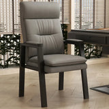 Orange Steel Frame High-Back Leather Executive Office Chair Image - 13
