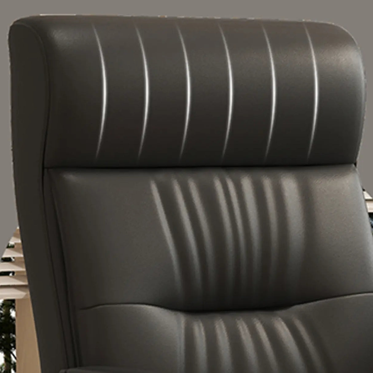 Orange Steel Frame High-Back Leather Executive Office Chair Image - 15