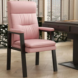 Orange Steel Frame High-Back Leather Executive Office Chair Image - 5